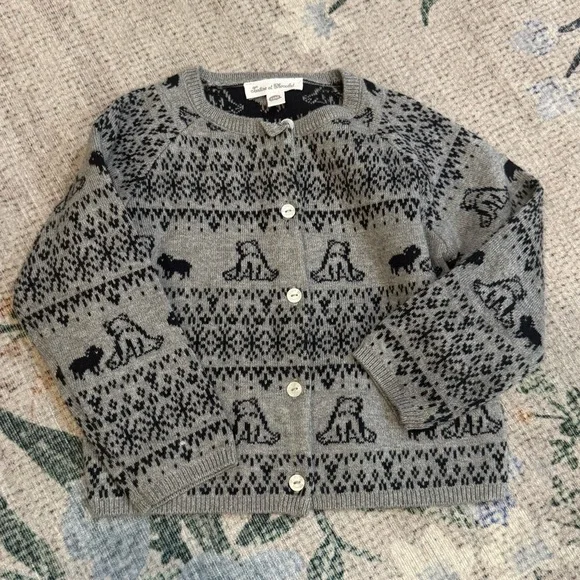 Tartine et Chocolat Gray and Black Patterned Cardigan - Picture 3 of 8